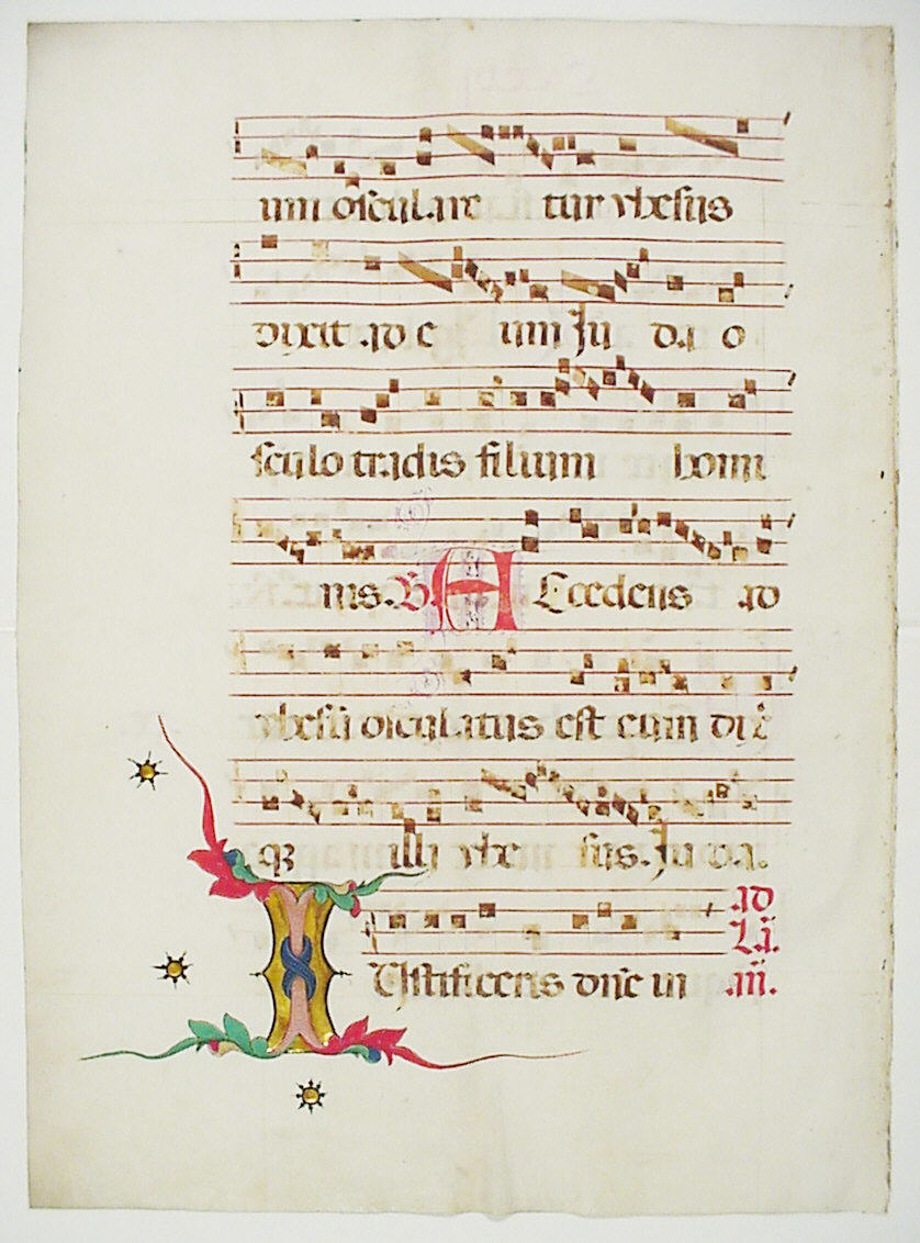 Manuscript Leaf with Initial I, from an Antiphonary
